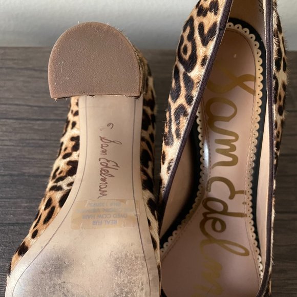 Textured Sam Edelman Leopard Print Pumps - Picture 4 of 4